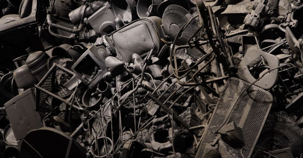 A detailed pile of vintage objects and junk with an artistic feel.